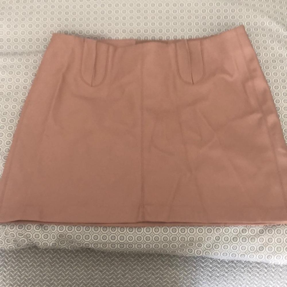 Zara Trafaluc Pink Faux Leather Mini Skirt